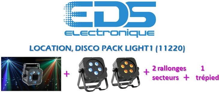 Location DISCO PACK LIGHT 1:  Effet Flower + 2 Projecteur IR LED FLAT + 2 Rallonges Secteurs + 1 Trepied  - Image principale