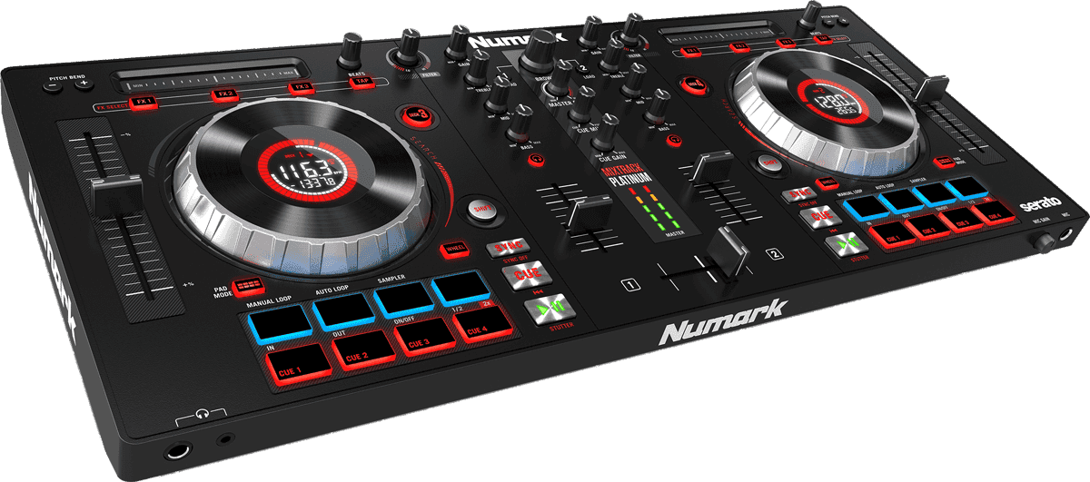 Partymix2 Numark Contrôleur DJ 2 voies avec carte son et éclairages